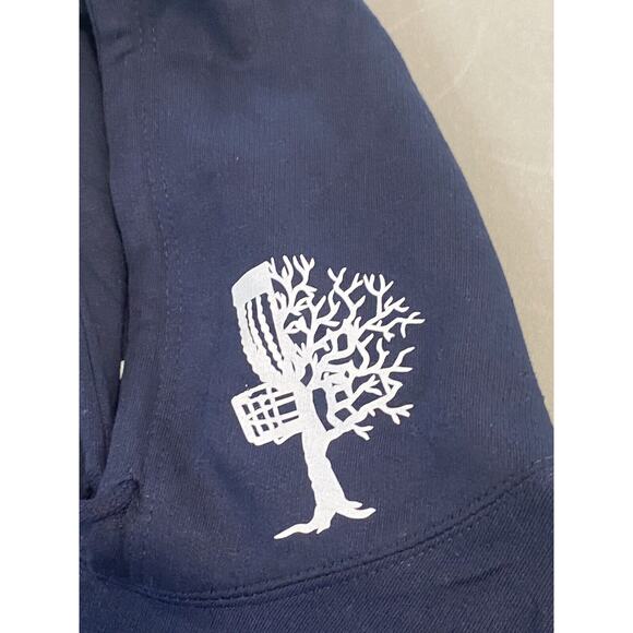 Disc Golf DNA Custom Vinyl Logo Pullover Hoodie Size L Sweatshirt Navy Blue - Picture 7 of 8